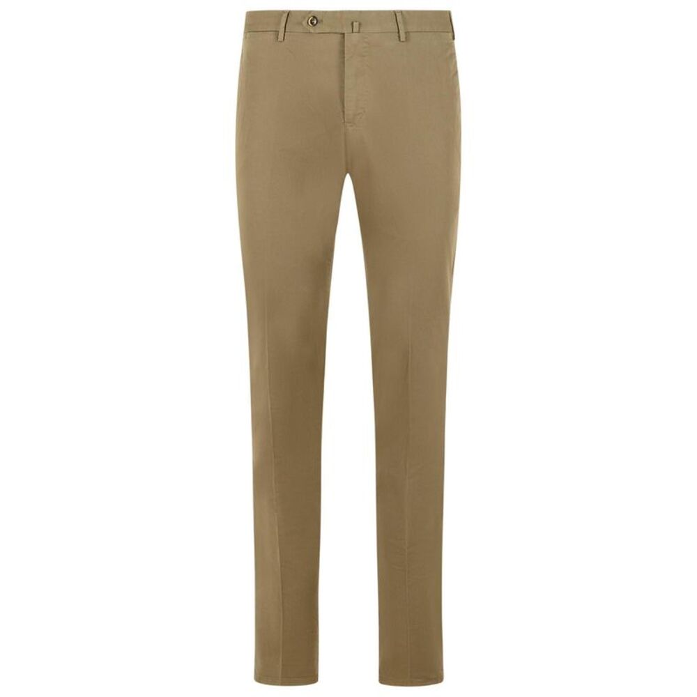 Pt01 'Slim' Brown Stretch Cotton Pants Men
